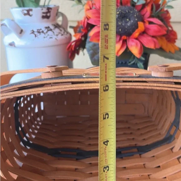 1996 Longaberger Brown and Black Woven Basket - Picture 8 of 10